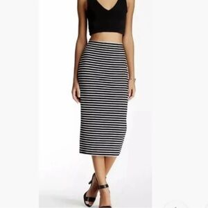🦋HP!!🦋 Sanctuary | Anthropologie Black and Light Cream Striped Pencil Skirt